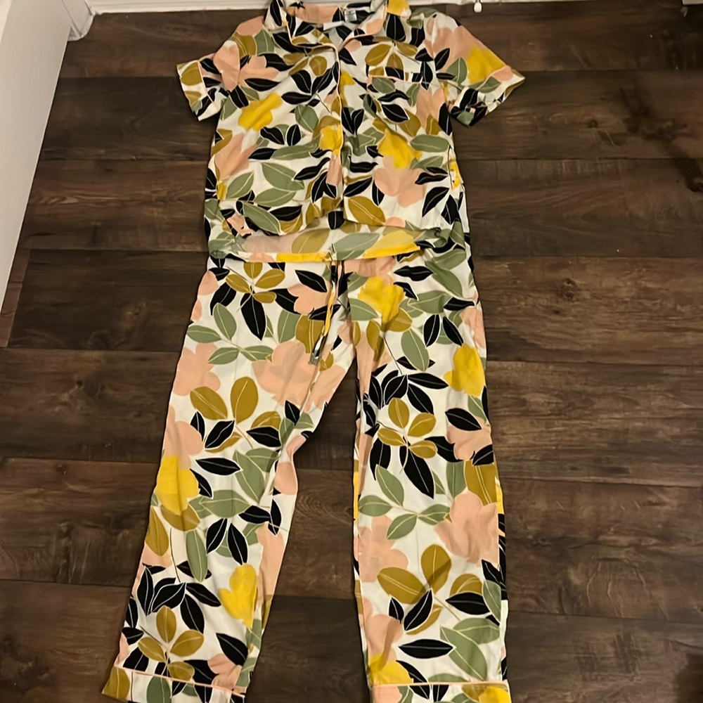 Long satin feel pajamas